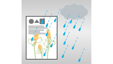 雨や風に強く、耐久性があるイメージ図